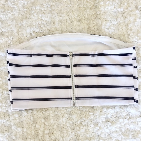 Tobi Strapless Striped Crop Top - Picture 4 of 6
